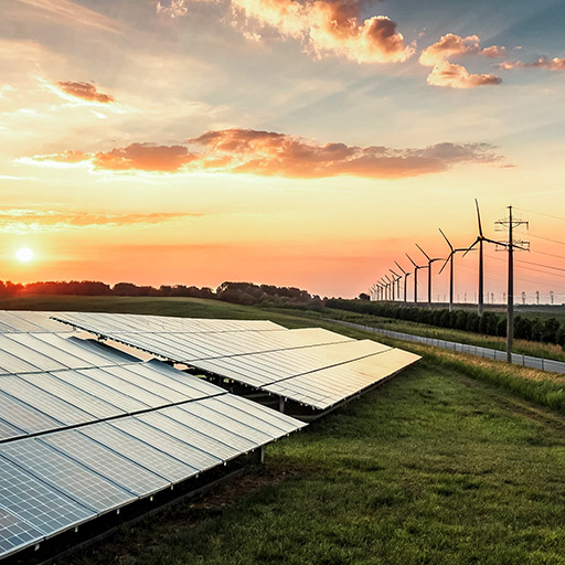 Windräder und Solapanele